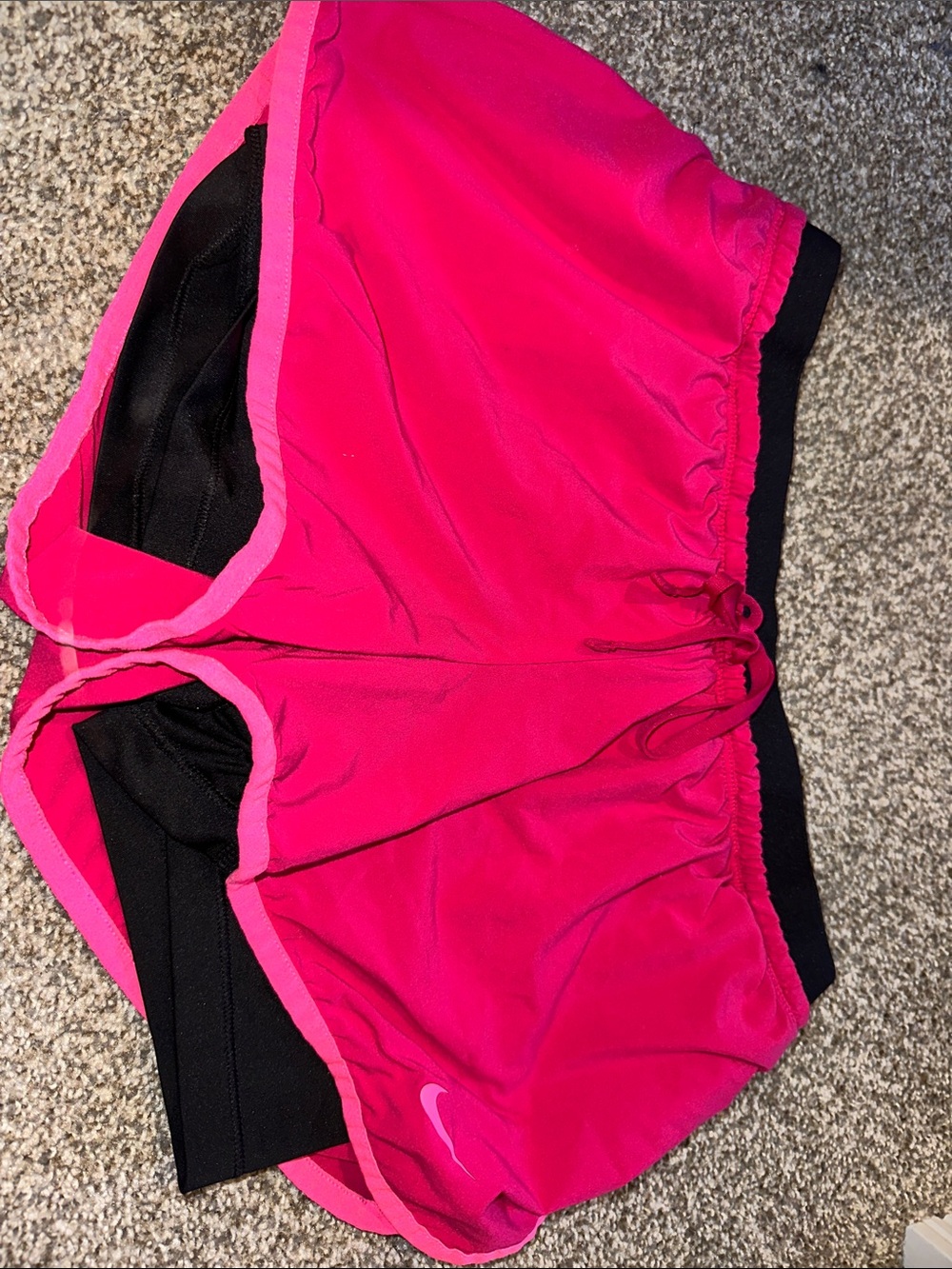Nike Women's Hot Pink and Black Athletic Shorts